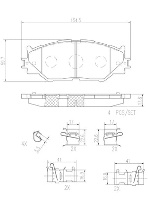 Product of Brembo P83074N Brake Pad - Set Of 4 