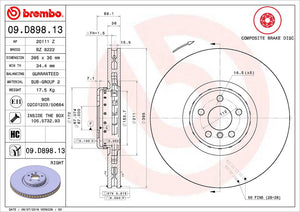 Product of Brembo 09D89813C02 Vented 1 Piece Brake Rotor 