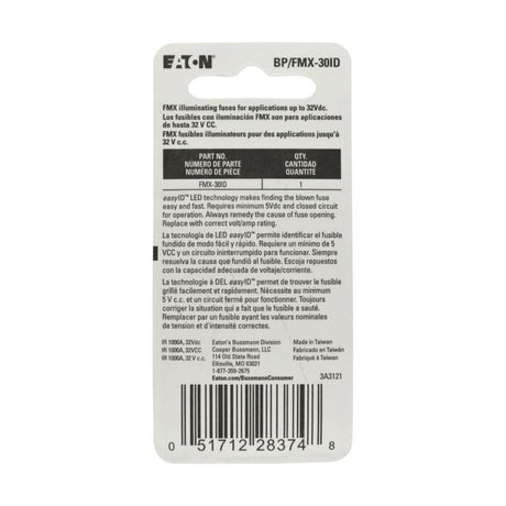 Bussman Bp/Fmx-30id Fuse||bpfmx-30id_1.Jpg||86||b6pbpfmx30id||1322505