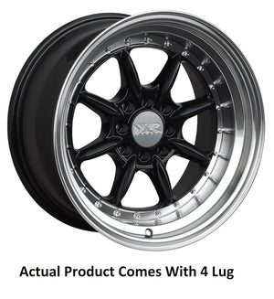 Product of Primax Wheel 15x8 Black With Natural Lip Wheel - 4x3.94 Bolt Pattern 