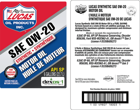 Lucas Oil 18003 Oil||18003_Syn 0w20_6gal_Rev10_4-10-2026.Png||86||l4418003||2537732