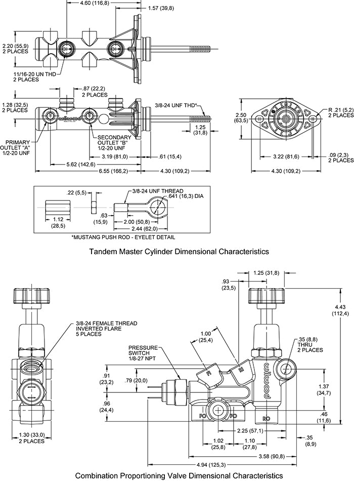 Product of Wilwood Brakes 261-15493-Bk Brake Master Cylinder