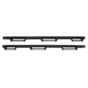 Product of Westin Automotive 56-5343252 Black Powder Coated With Polished Diamond Plate Step Pads On Drop Down Steps Square Nerf Bar - Truck Wheel To Wheel 