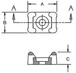 Pacer Marine Ctm3s10bk-100 Wire Tie Mounting Base||screw-Down-Mounts-Diagram.Png||86||pcrctm3s10bk||2258018
