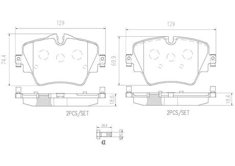 Product of Brembo P06093N Brake Pad - Set Of 4 