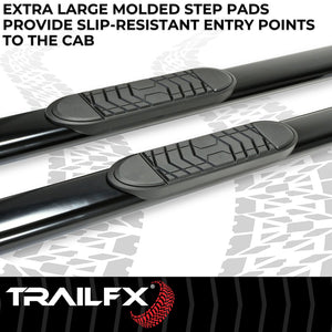 Product of TrailFX A7001B TFX 5" Oval Straight Side Bars Nerf Bar With Surface Steps 
