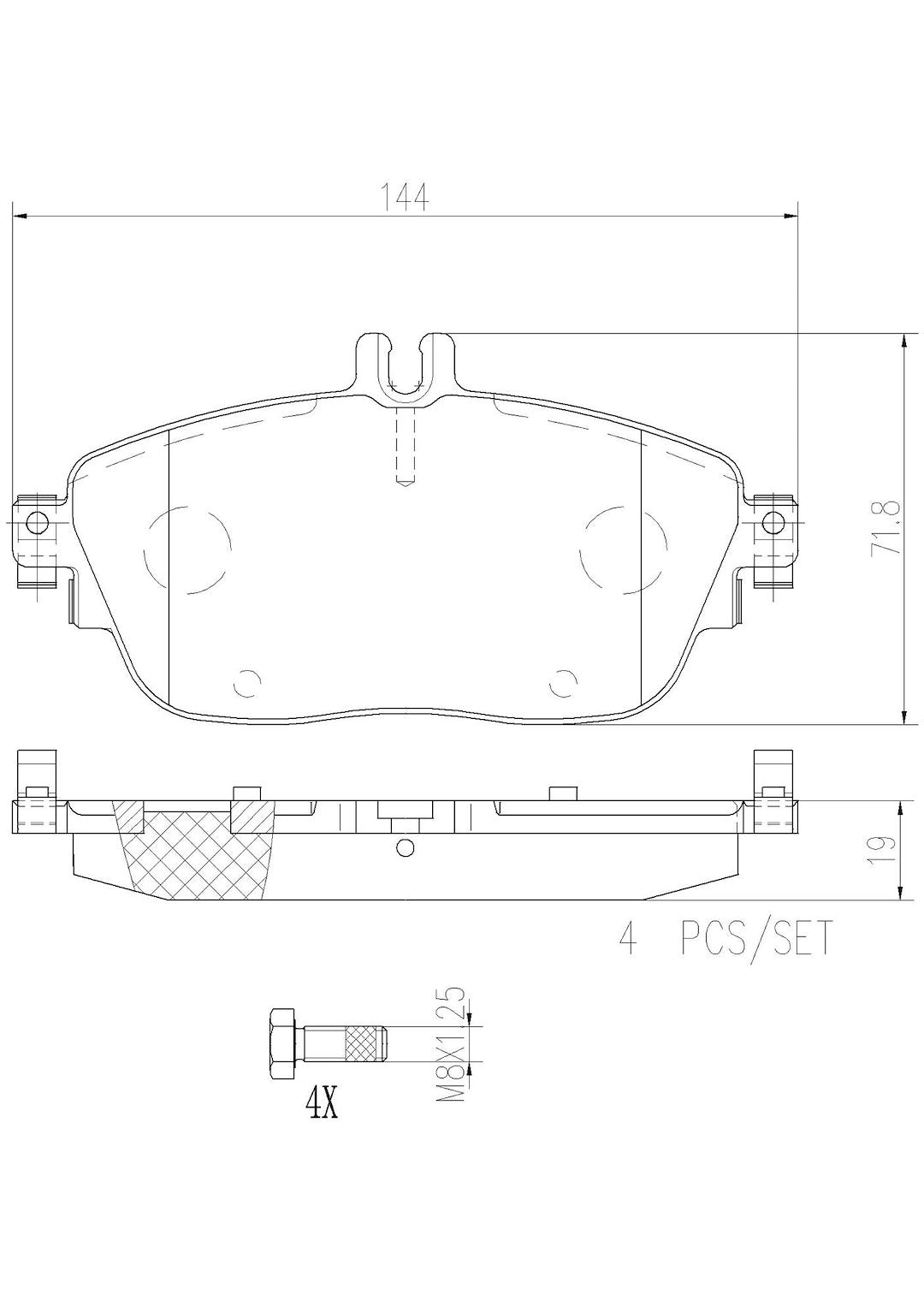 Product of Brembo P50093N Brake Pad - Set Of 4 
