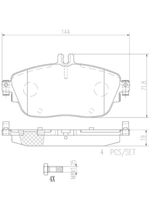 Product of Brembo P50093N Brake Pad - Set Of 4 