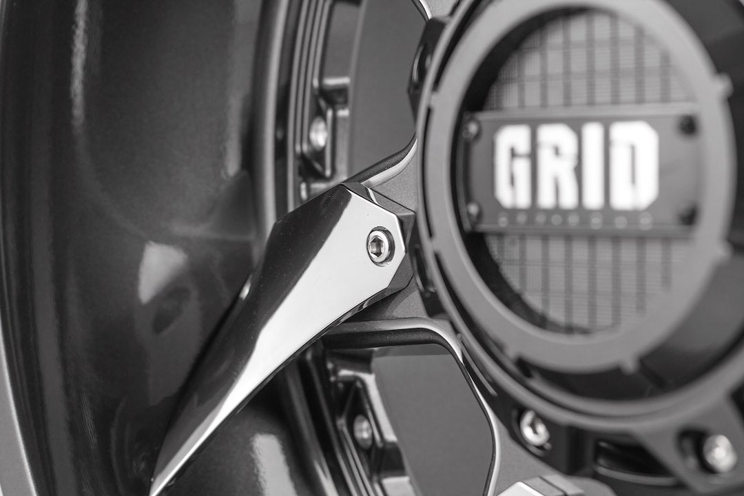 Product of Grid Wheels 24x14 Graphite With Natural Accents Wheel - 5x5.00 Bolt Pattern 