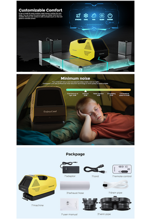 Product of Enjoy Cool LFL-AC-YELLOW 2380 BTU Evaporative Cooling Air Conditioner 