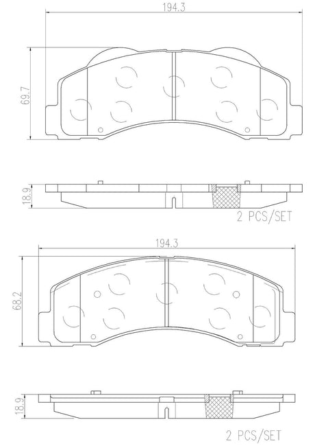 Product of Brembo P24166N Brake Pad - Set Of 4 