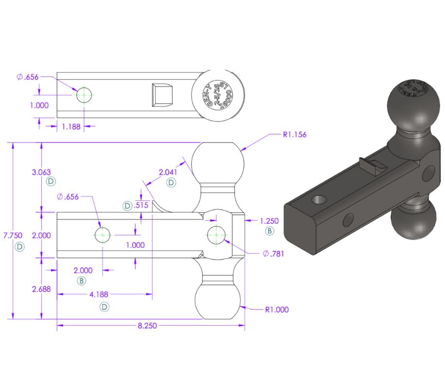 Product of Gen-Y Hitch GH-051 Receiver Trailer Hitch Ball Mount 