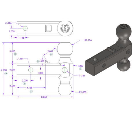Product of Gen-Y Hitch GH-051 Receiver Trailer Hitch Ball Mount 