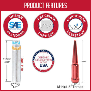 Product of Coyote Wheel Accessories 251648R 60 Degree Conical 14x1.5 Lug Nut 