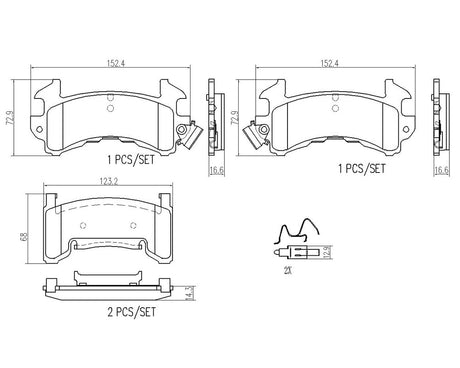 Product of Brembo P10036N Brake Pad - Set Of 4 