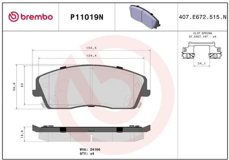 Brembo P23151n Brake Pad||p11019n_R.Jpg||86||brmp23151n||2091668