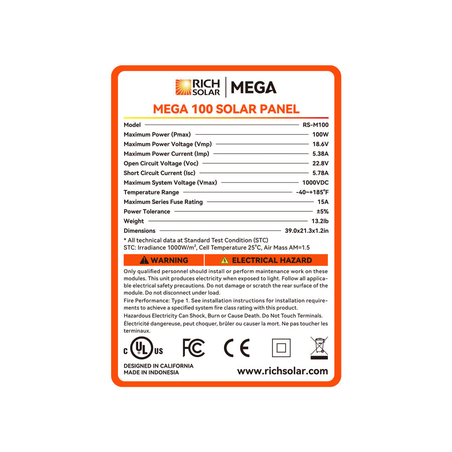 Rich Solar Rs-M100 Solar Panel||rs-M100_9.Jpg||94||rchrsm100||2258995