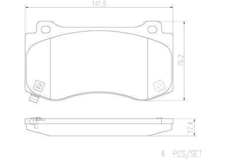 Product of Brembo P11023N Brake Pad - Set Of 4 