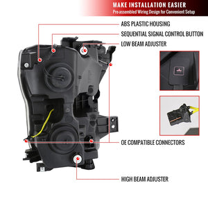 Spec-D Tuning 2lhp-F15015jm-Sq-Rs Headlight Assembly||||88||sdt5015jmsqrs||1918869
