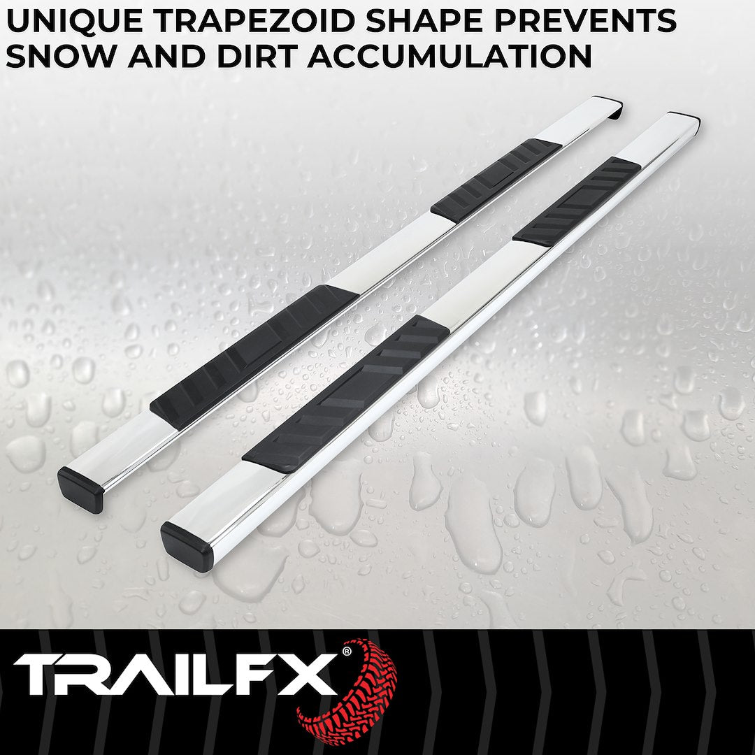 Product of TrailFX A4001S TFX 4" Trapezoid Side Steps Nerf Bar With Surface Steps 