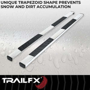 Product of TrailFX A4001S TFX 4" Trapezoid Side Steps Nerf Bar With Surface Steps 