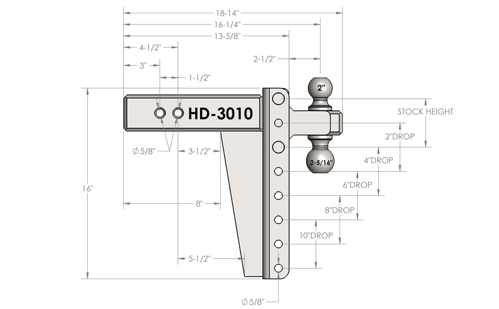 Product of Bulletproof Hitches HD3010 Receiver Trailer Hitch Ball Mount 