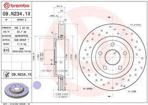 Brembo 09n2341xc02 Brake Rotor||09n2341xc02_3.Png||88||brm09n2341x||1684419