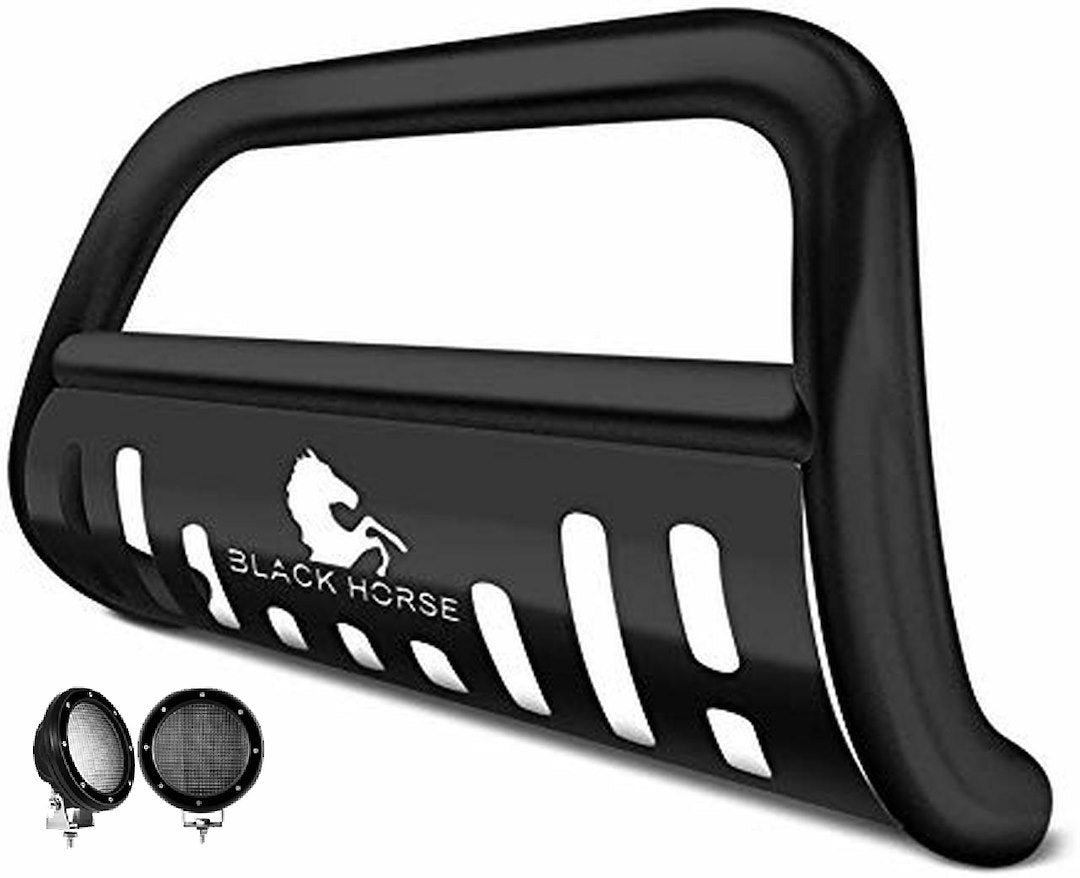 Product of Black Horse Offroad BB096410A-SP-PLFB Bull Bar  with skid plate 