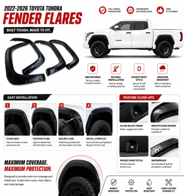 Black Horse Offroad Ff-Tt22sm Fender Flare||ff-Tt22sm_5.Png||90||blkfftt22sm||2238475