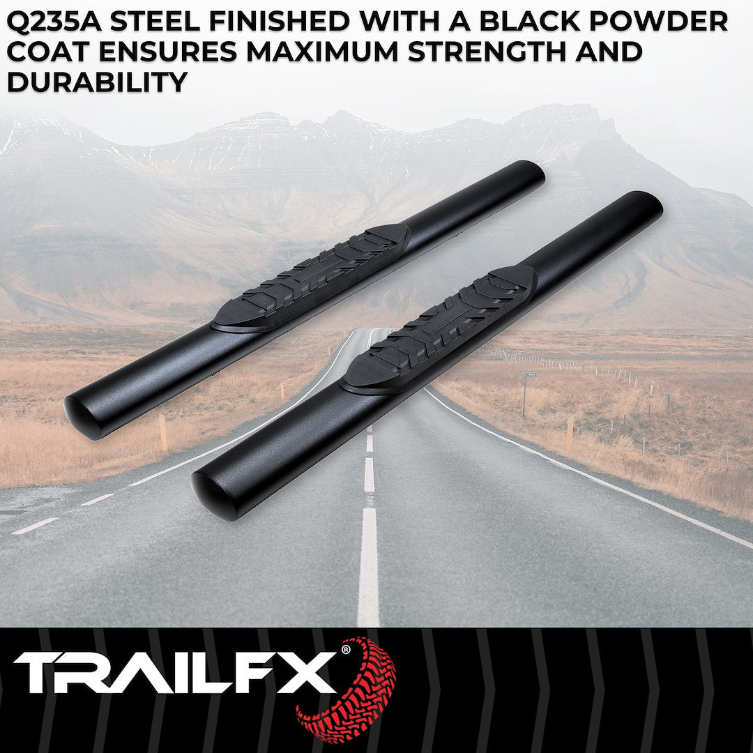 Product of TrailFX A1546T TFX 4" Oval Tube Side Steps Nerf Bar With Surface Steps 