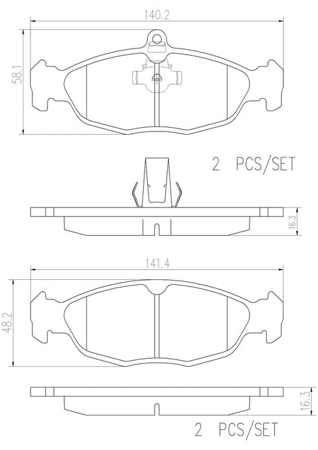 Product of Brembo P36017N Brake Pad - Set Of 4 