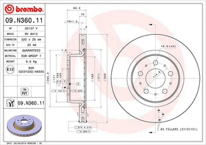 Product of Brembo 09N36011C02 Vented 1 Piece Brake Rotor 