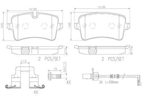Product of Brembo P85120N Brake Pad - Set Of 4 