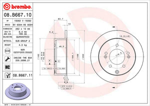 Product of Brembo 08B66711C02 Solid 1 Piece Brake Rotor 