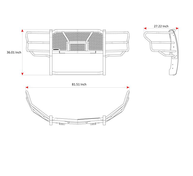 Black Horse Offroad Ru-Fof115-B Grille Guard||ru-Fof115-B_7.Jpeg||91||blkrufof115b||1649172