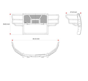 Black Horse Offroad Ru-Fof115-B Grille Guard||ru-Fof115-B_7.Jpeg||91||blkrufof115b||1649172