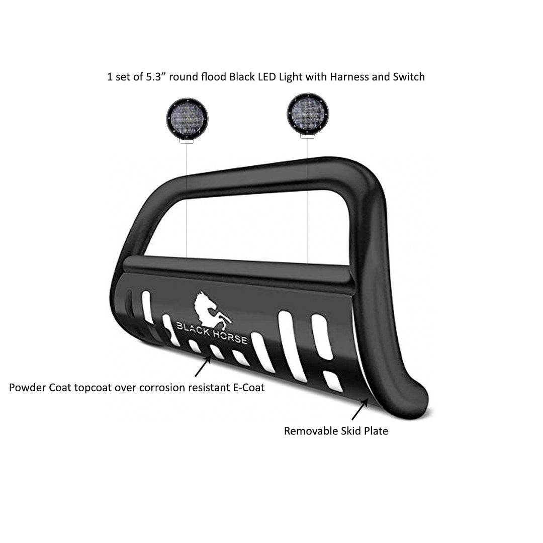 Product of Black Horse Offroad BB096410A-SP-PLFB Bull Bar  with skid plate 