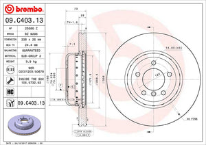 Product of Brembo 09C40313C02 Vented 1 Piece Brake Rotor 