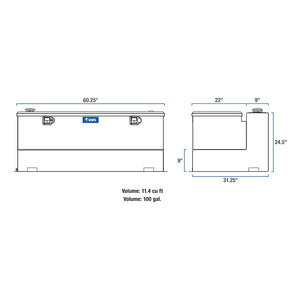 Product of UWS TT-100-COMBO Diesel Liquid Transfer Tank 100 Gallon Rectangular 