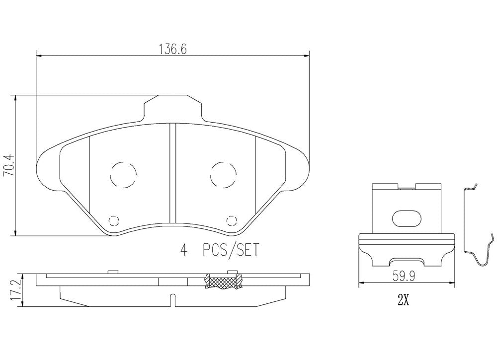 Product of Brembo P24095N Brake Pad - Set Of 4 