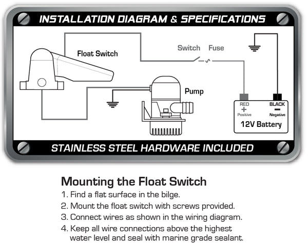 Product of T-H Marine Be-Pl-57438-Dp Bilge Pump Switch