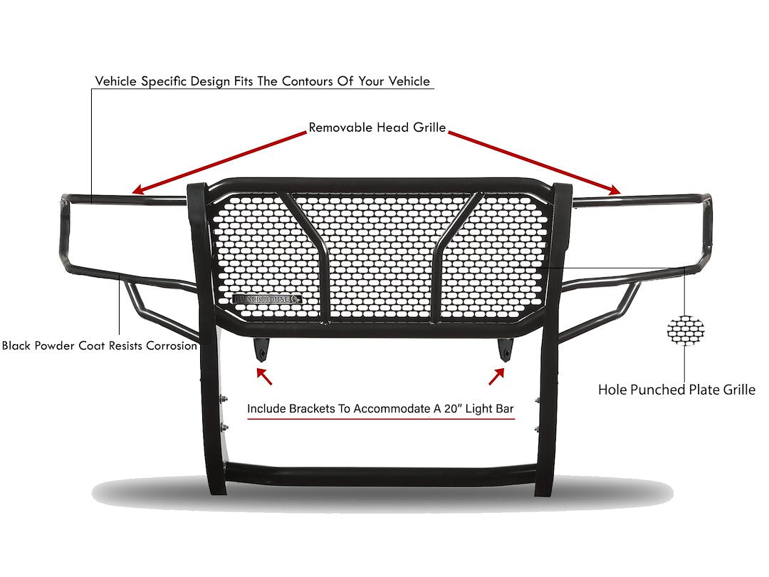 Product of Black Horse Offroad RU-TOTU07-B Grille Guard Modular Black Powder Coated 