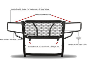 Product of Black Horse Offroad RU-TOTU07-B Grille Guard Modular Black Powder Coated 