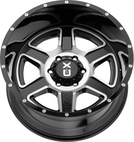 Product of KMC Wheels 20x9 Black With Natural Face Wheel - 5x5.00 Bolt Pattern 