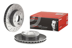 Product of Brembo 09A61351C02 Vented Cross Drilled 1 Piece Brake Rotor 