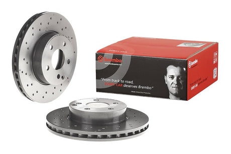 Product of Brembo 09A61351C02 Vented Cross Drilled 1 Piece Brake Rotor 