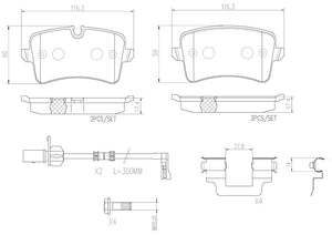 Product of Brembo P85117N Brake Pad - Set Of 4 