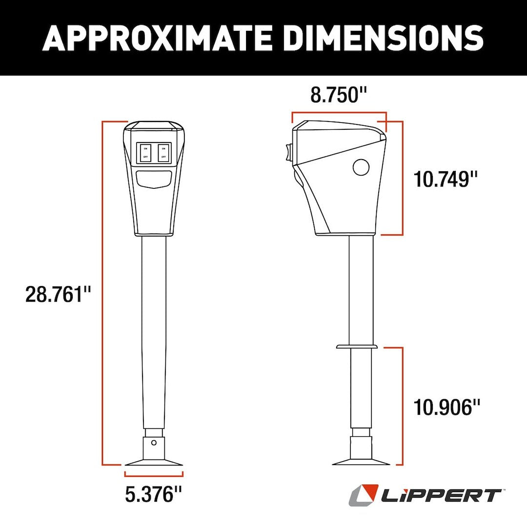 Product of Lippert Components 285318 3500 Pound Electric Trailer Tongue Jack 