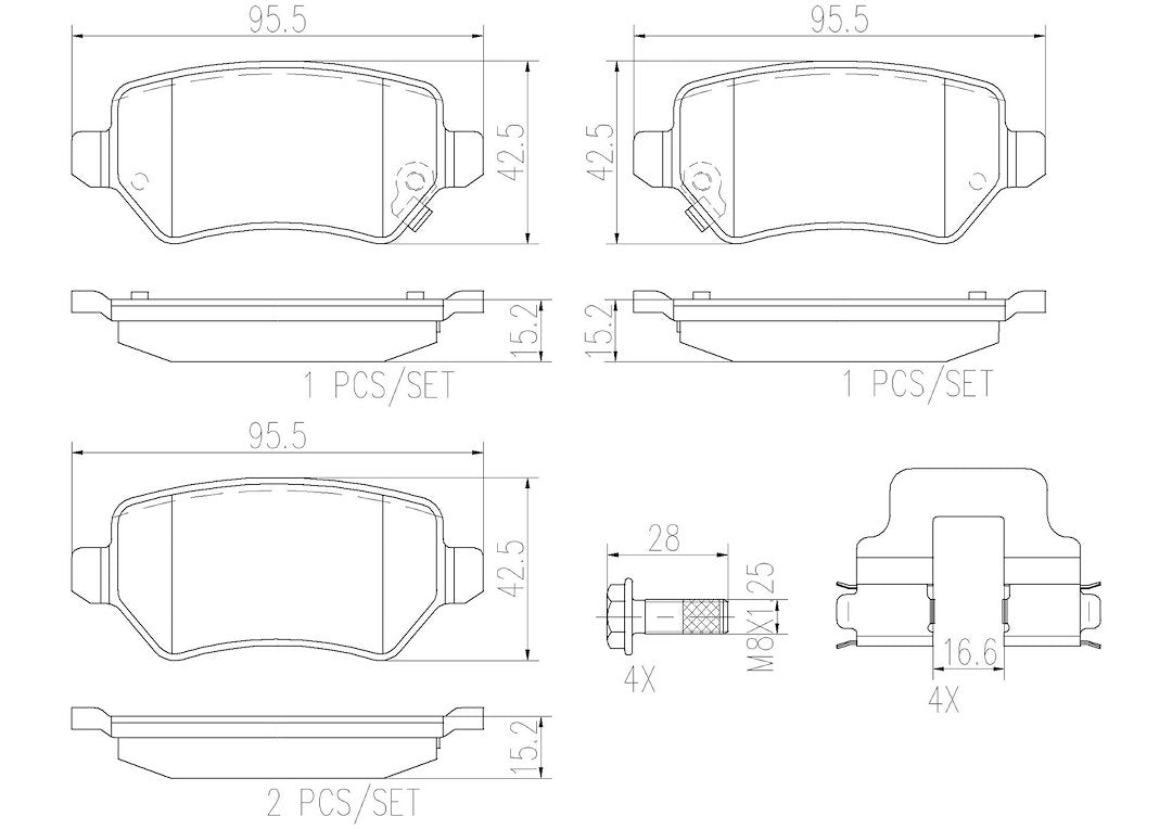Product of Brembo P59038N Brake Pad - Set Of 4 