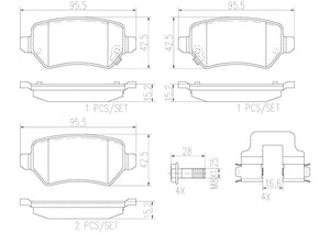 Product of Brembo P59038N Brake Pad - Set Of 4 
